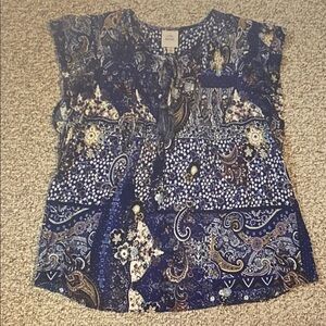 Knox Rose Navy Paisley Blouse